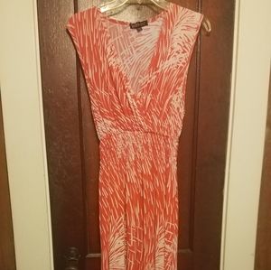 Maxi dress, orange and white size 2X